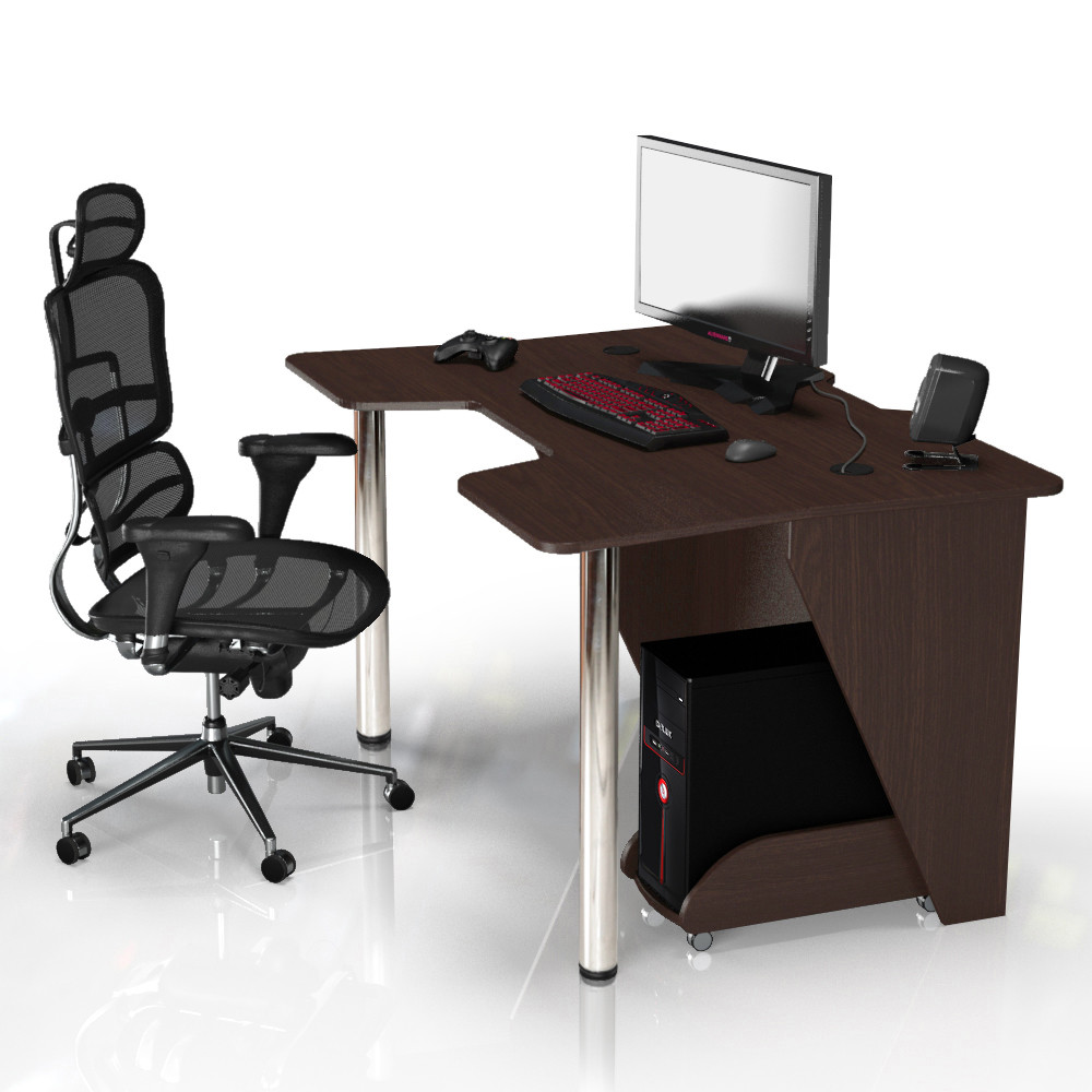 Геймерський стіл "Igrok-3" 140х92х75 см. Венге/Венге, фото 1
