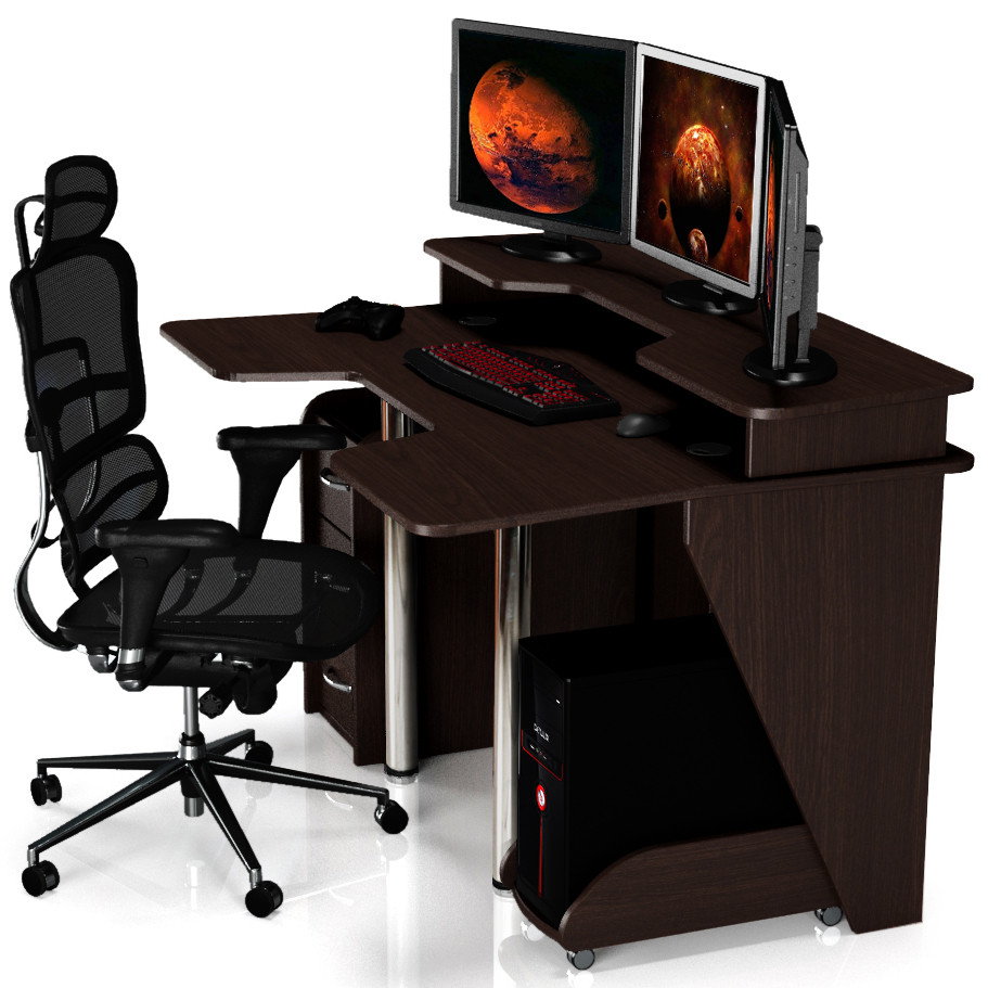 Геймерський стіл "Igrok-4" 140х92х88 см. Венге