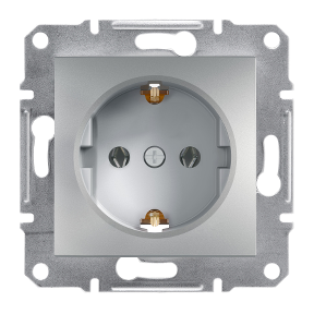 Розетка з ЗК Алюміній Asfora Schneider Electric, EPH2900161