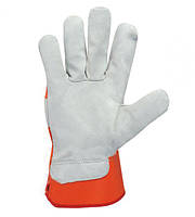 Перчатки DOLONI (4573) комбинированные, оранжевые, манжет-крага 10 размер (60пар в уп.)