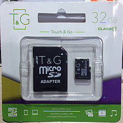 Карта памяти microSDHC, 32Gb, Class10 UHS-I, T&G, SD адаптер (TG-32GBSD10U1-01) TG-32GBSD10U1-01