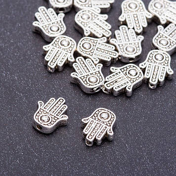 Фурнітура намистина вставка Долоня d-12х10х3мм dотв-ямм фасування 20гр. + - 17шт.