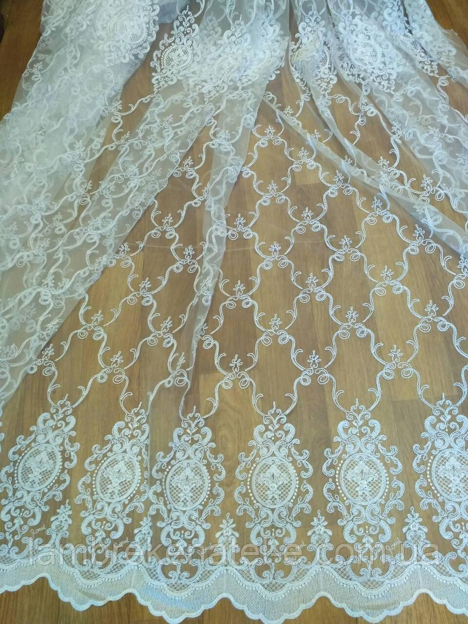 Тюль із фатину з візерунком для зали Вікторія, фото 1