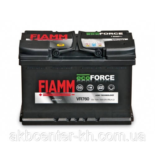 Автомобільний акумулятор FIAMM Ecoforce AGM 6СТ-70Аз 760А R, фото 1