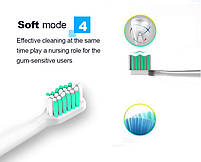 Azdent AZ-1 Pro Sonic White with green Звуковая электрическая зубная щетка, 4 насадки, фото 5