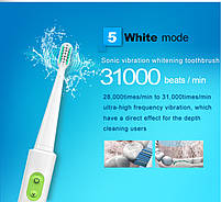 Azdent AZ-1 Pro Sonic White with green Звуковая электрическая зубная щетка, 4 насадки, фото 7