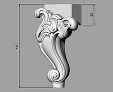 Ніжка в стилі бароко для дерев'яної шафи, крісла. Меблева опора кабріоль різна. 140 мм топ, фото 3