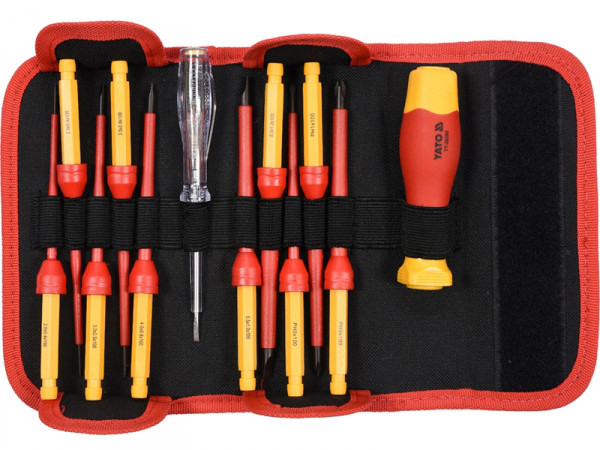 Набір викруток SL/PH діелектричних із ізоляцією до 1000 В YATO 12 пр. у чохлі