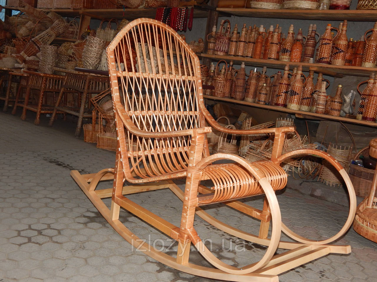 Плетена крісло-гойдалка для відпочинку з лози "Букова" - фото 3 - id-p61427141
