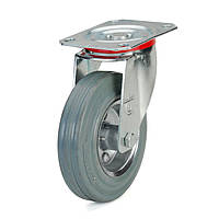 Колеса с поворотным кронштейном с площадкой, диаметр 200 мм, нагрузка 205 кг, Фрегат 13 20 200 РТ (Резина