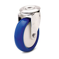 Колеса с поворотным кронштейном с отверстием, диаметр 100 мм, нагрузка 150 кг, Фрегат 41 80 100 ШТ (Синий