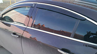 Дефлектори вікон (вітровики) Opel Insignia 2009 -> HB З Молдингом Хром