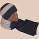 Чоловіча в'язана шапка (утеплений варіант) і шарф - петля, фото 4