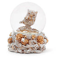 Декоративный снежный/водяной шар Сова 6,5 см с шарфом, набор 12 шт