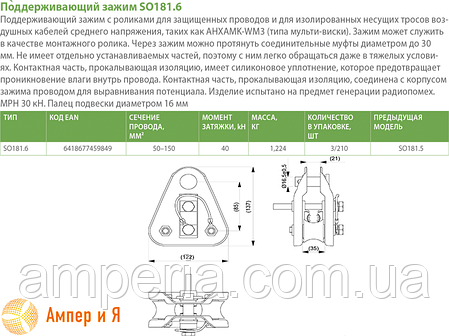 Підтримувальний затискач SO181.6 для СІП-3 (50-150) ENSTO, фото 2