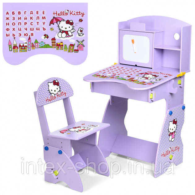 Дитяча парта Bambi (Metr+) М 0324-9 Hello Kitty зі стільчиком, регульована