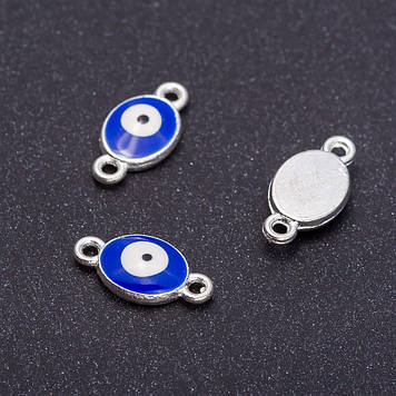 Фурнітура коннектор "Око" "срібло" d-8мм L- 16мм dотв-ямм фас.7шт