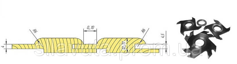 Фрезы твердосплавные КН-3.01.02 для изготовления одно и двусторонней радиусной евровагонки - фото 1 - id-p462074387