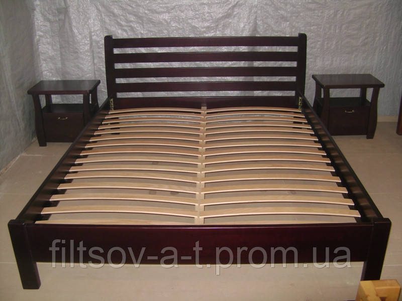 Кровать двуспальная для спальни из массива натурального дерева "Масу" от производителя - фото 3 - id-p5255935