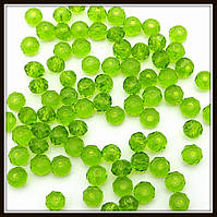 Бусини кришталеві "сфера" 4 мм. темно-салатові