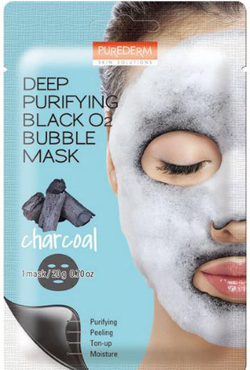 Бульбашкова маска PUREDERM Deep Purifying Black O2 Bubble Mask Black