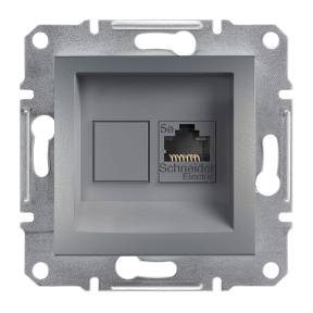 Розетка комп'ютерна RJ45 cat5e UTP сталь Asfora Schneider Electric EPH4300162