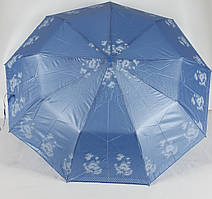Зонт жіночий складний напівавтомат срібне напилення блакитний Lantana