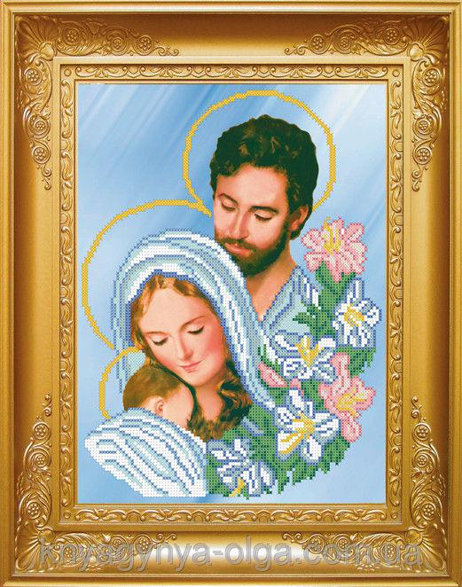 Схема вишивки бісером на габардині Свята сімейство