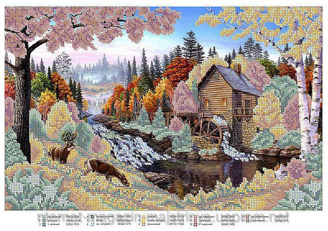 Схема вишивки бісером на атласі Осінь  ЮМА-312