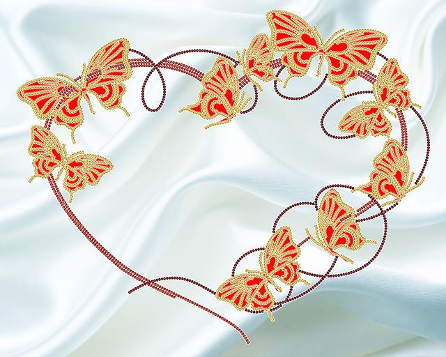 Схема для вишивання бісером на атласі Метелики на білому 2 АК3-165_2