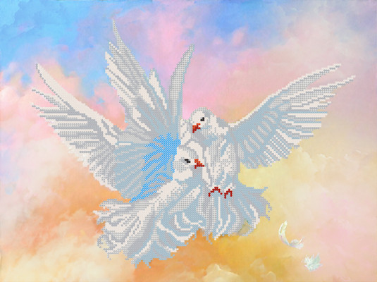 Малюнок на тканині для вишивання бісером Блакитні