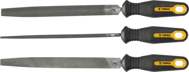 Напилки по металу Topex 200/2 мм, набір 3 шт.