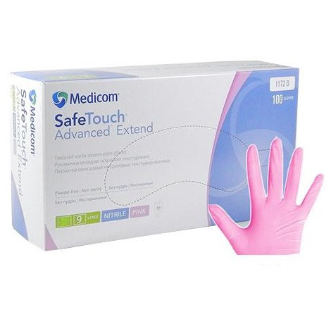 Нітрилові рукавички SafeTouch® Extend Pink без пудри (рожеві)