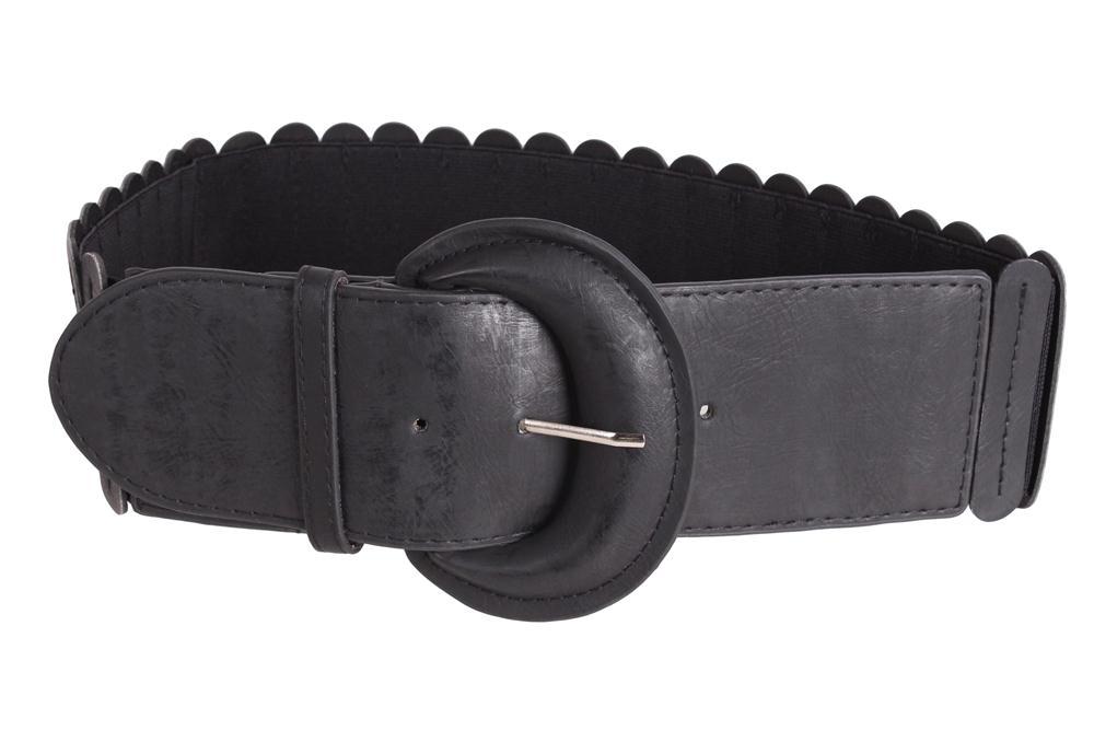 Жіночий пояс зі штучної шкіри 222619 чорний 76-100 см., фото 1