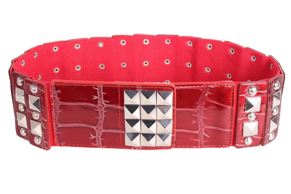Жіночий пояс зі штучної шкіри 222649 червоний 76-106 см., фото 1