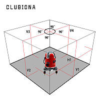 Линейный лазерный нивелир Clubiona RT-22 уровень красный 5 лучей