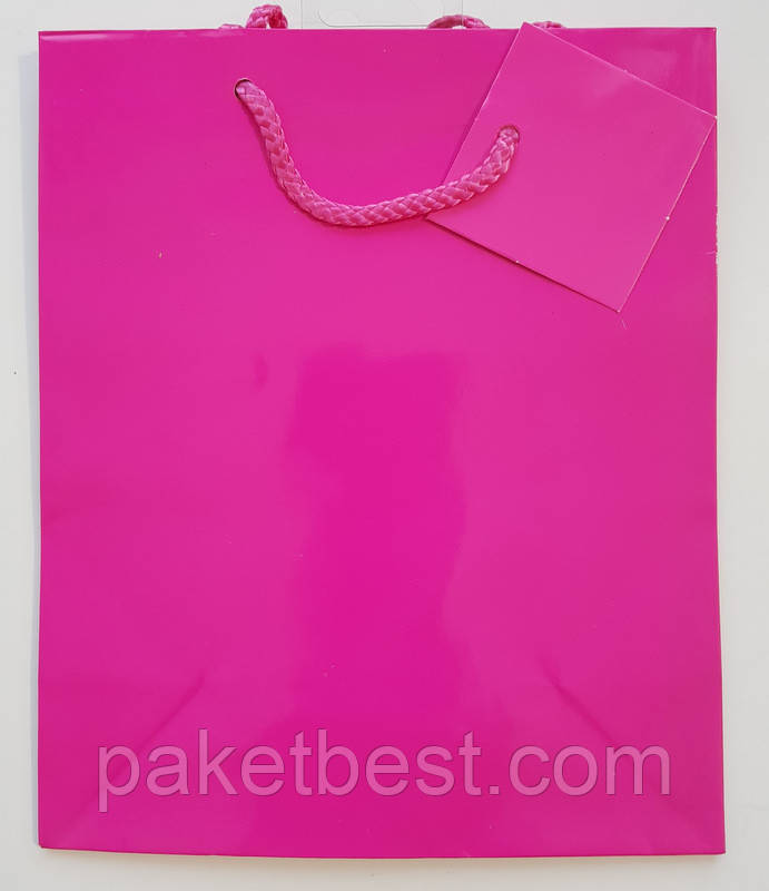 Подарунковий пакет 19х23х9 Малиновий
