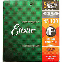 Струны Elixir 14202 Nanoweb 5-String Light 45-130