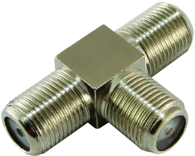 Перехідник антенне гніздо F — 2 гнізда F, корпус метал