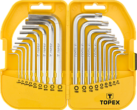 Ключі шестигранні Topex і Torx, набір 18 шт.*1 уп.