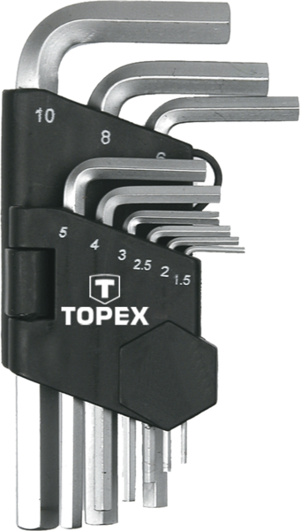 Ключі шестигранні Topex 1.5-10 мм, набір 9 шт.*1 уп.