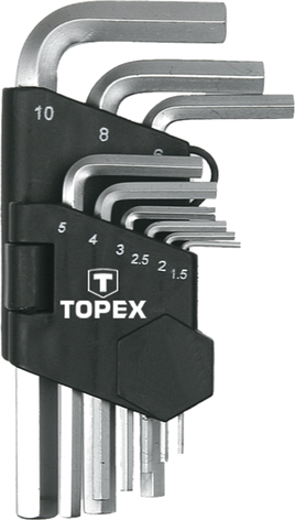 Ключі шестигранні Topex 1.5-10 мм, набір 9 шт.*1 уп., фото 2