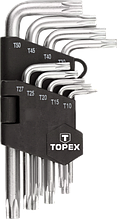 Ключі шестигранні (набір зірочок) Topex Torx T10-T50 9 шт.