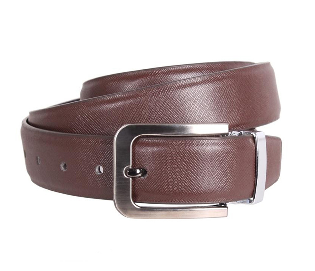 Чоловічий ремінь зі штучної шкіри під штани 230745 коричневий, фото 1
