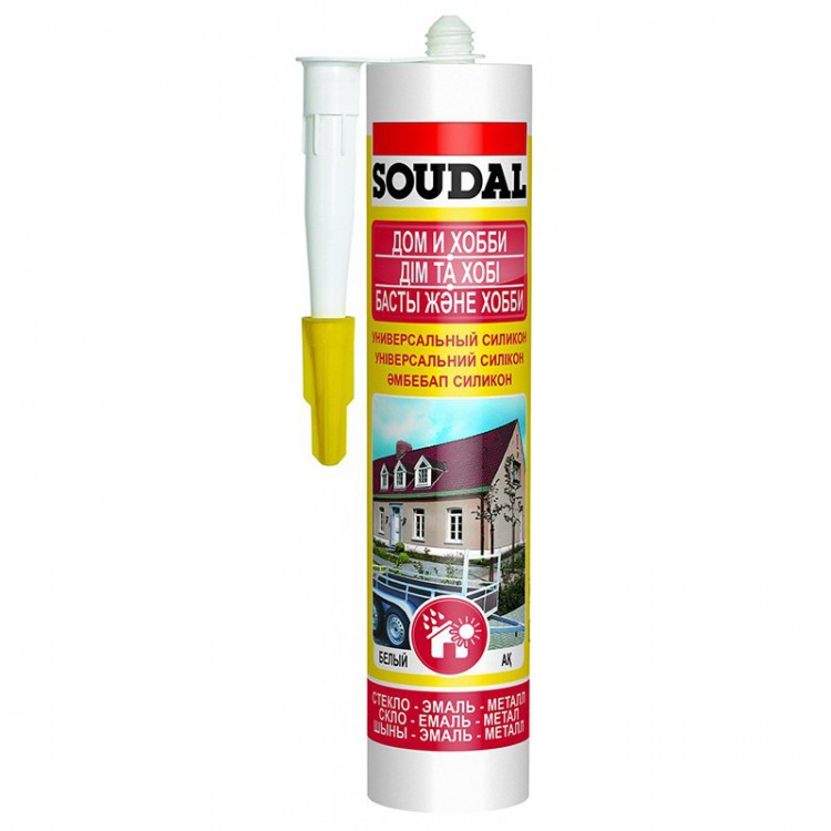 Універсальний силіконовий Герметик білий Soudal 300 мл