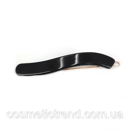 Шпилька з засувкою Хвиля чорна (лакова), фото 1