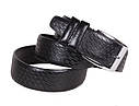 Чоловічий ремінь зі штучної шкіри під штани D070839 чорний, фото 2