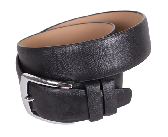 Чоловічий ремінь зі штучної шкіри під штани D070843 чорний, фото 1
