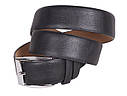 Чоловічий ремінь зі штучної шкіри під штани D070847 чорний, фото 2