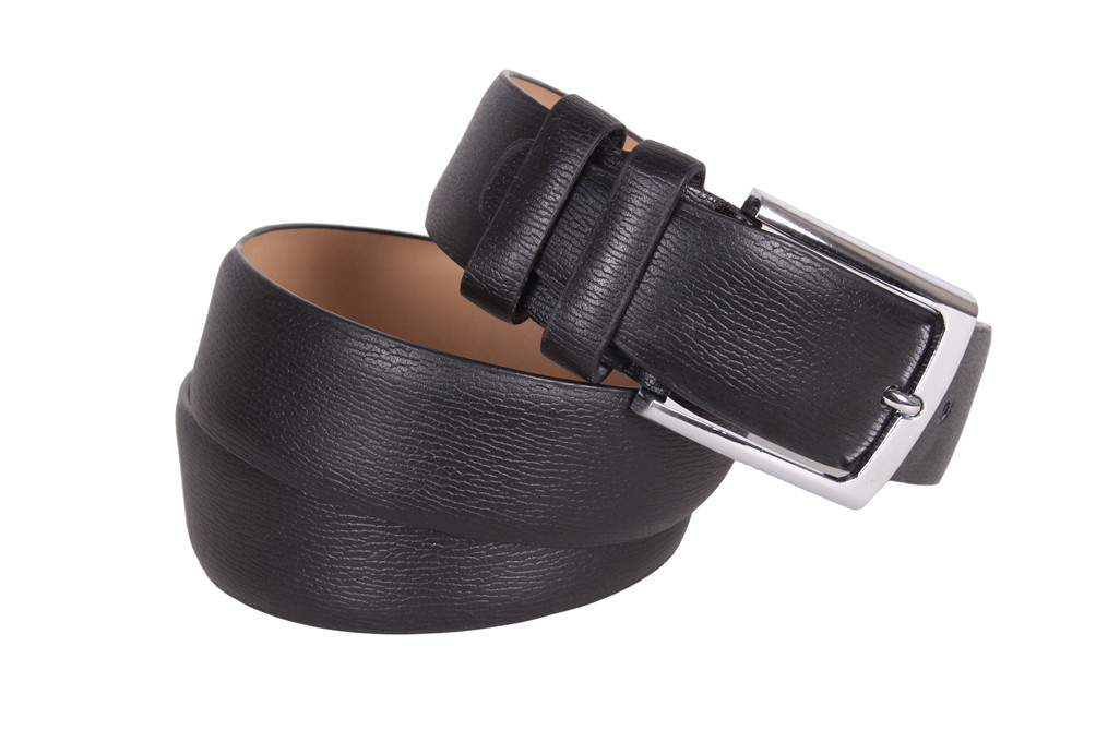 Чоловічий ремінь зі штучної шкіри під штани 330728 чорний, фото 1